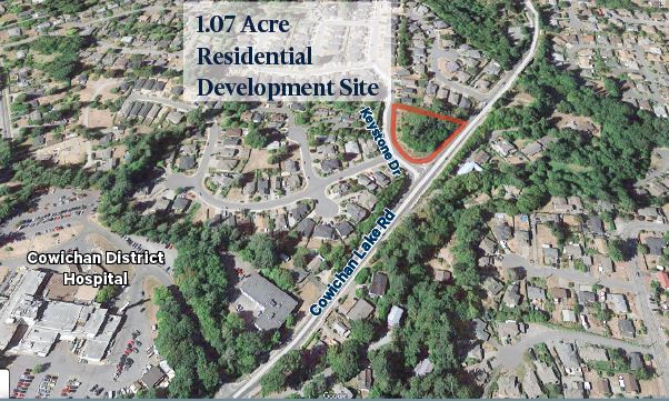 1.07 Acre Residential Development Site
3000 Keystone Drive, Duncan, BC
Preliminary Plans for 80-unit residential development
In the heart of the Cowichan Valley
List Price:  $2,000,000