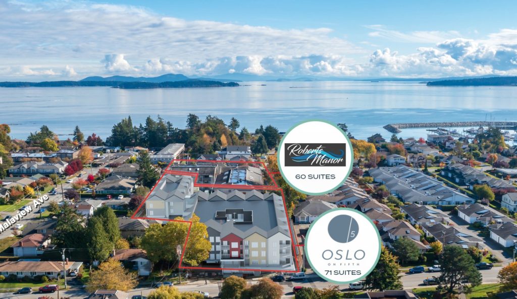 Sidney by the Sea Apartment Portfolio
Roberts Manor & Oslo on Fifth
Improved 60 Suites | New purpose-built 71 Suites
Located just 25 minutes from Downtown Victoria

Status: SOLD (May 2022 & July 2023)